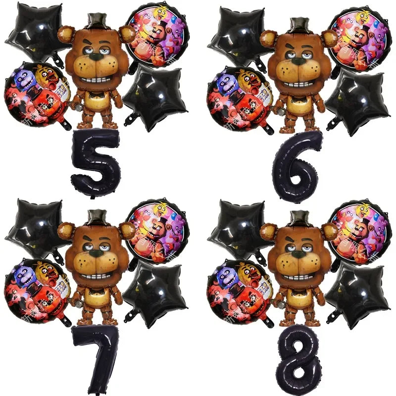 Five Nights At Freddys Birthday Decorative Balloon Anime FNAF Ballons Numbers Balloons Cute Party Decorations Photographic Props