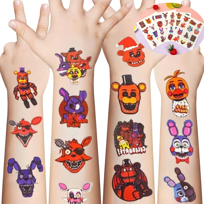 Five Nights At Freddy's 2 Kid Cartoon Cute Fun DIY Tattoos Stickers Creative Personalized Bear Temporary Tattoos Sticker Gifts