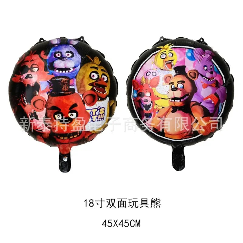 Five Nights At Freddys Birthday Decorative Balloon Anime FNAF Ballons Numbers Balloons Cute Party Decorations Photographic Props