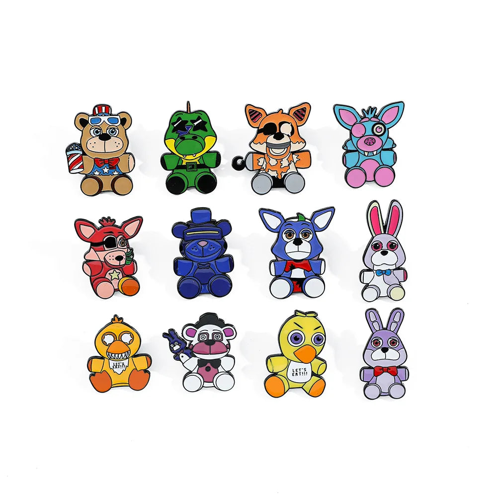 Five Nights At Freddys Enamel Pins Kids Fnafs Cute Brooches for Women Bags Decoration Children Clothes Badge Classic Toys Gift