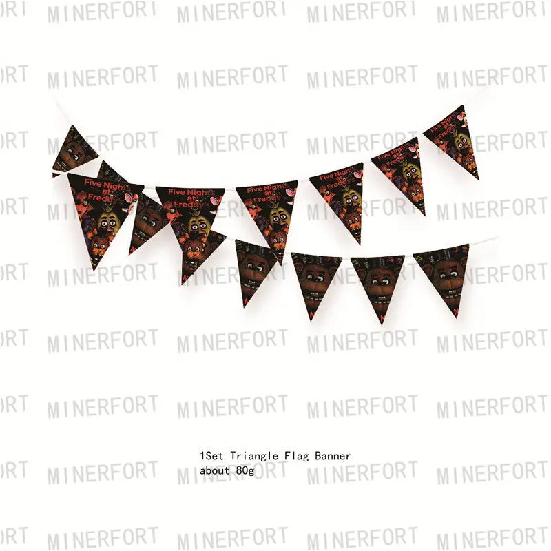 FNAF Five Nights At Freddy´s Party Theme Halloween Decor Disposable Birthday Party Tableware Digital Balloon Background Supplie
