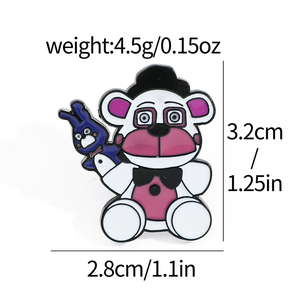 Five Nights At Freddys Enamel Pins Kids Fnafs Cute Brooches for Women Bags Decoration Children Clothes Badge Classic Toys Gift