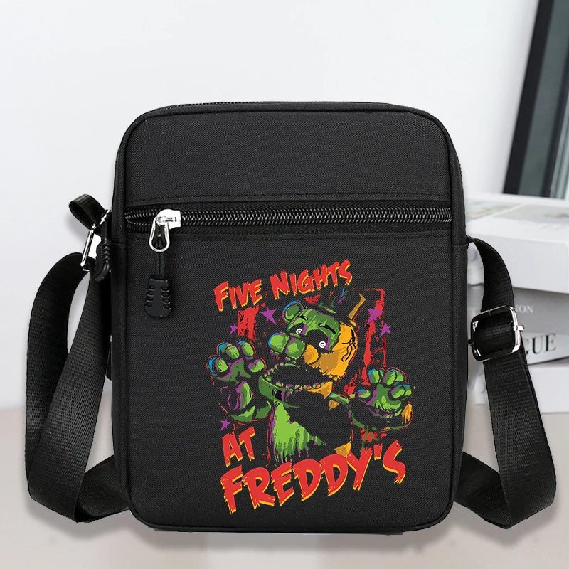 Five Nights At Freddys Single Shoulder Bags Anime FNAF Oxford Crossbody Bag Cartoon Fashion Simple Phone Messenger Bag Boys Gift
