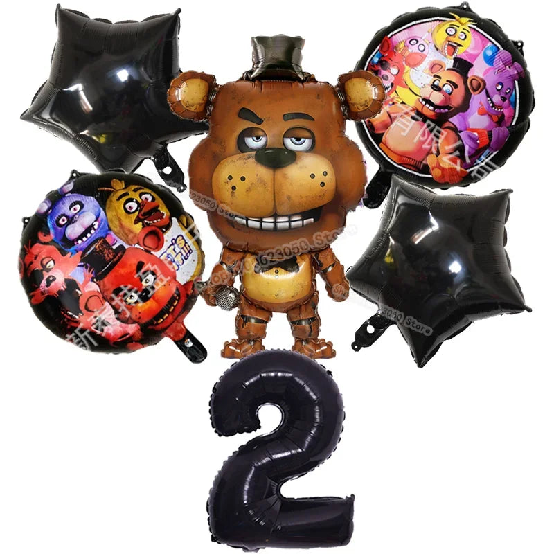 Five Nights At Freddys Birthday Decorative Balloon Anime FNAF Ballons Numbers Balloons Cute Party Decorations Photographic Props