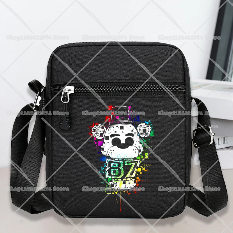 Five Nights At Freddys Single Shoulder Bags Anime FNAF Oxford Crossbody Bag Cartoon Fashion Simple Phone Messenger Bag Boys Gift