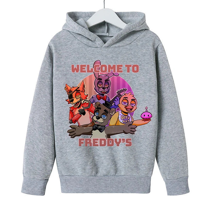 Five Nights At Freddy Hoodie for Children FNAF Anime Cartoon Cute Hooded Sweatshirt Boys Girls Autumn Fashion Sports Hoodies