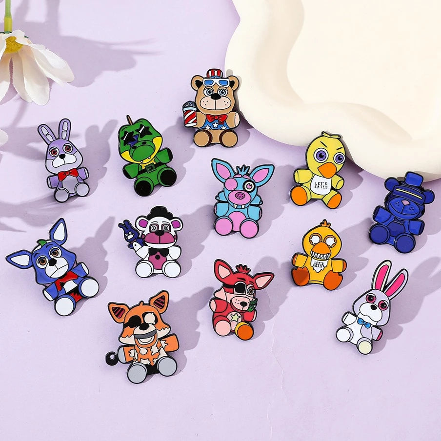 Five Nights At Freddys Enamel Pins Kids Fnafs Cute Brooches for Women Bags Decoration Children Clothes Badge Classic Toys Gift