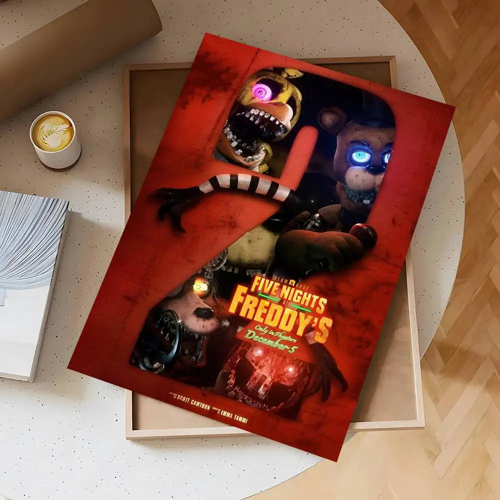 Anime Fnaf Five-nights-At-Freddys 2 Poster Self-adhesive Waterproof Sticker For Bar Room Decor High Quality Print Gift