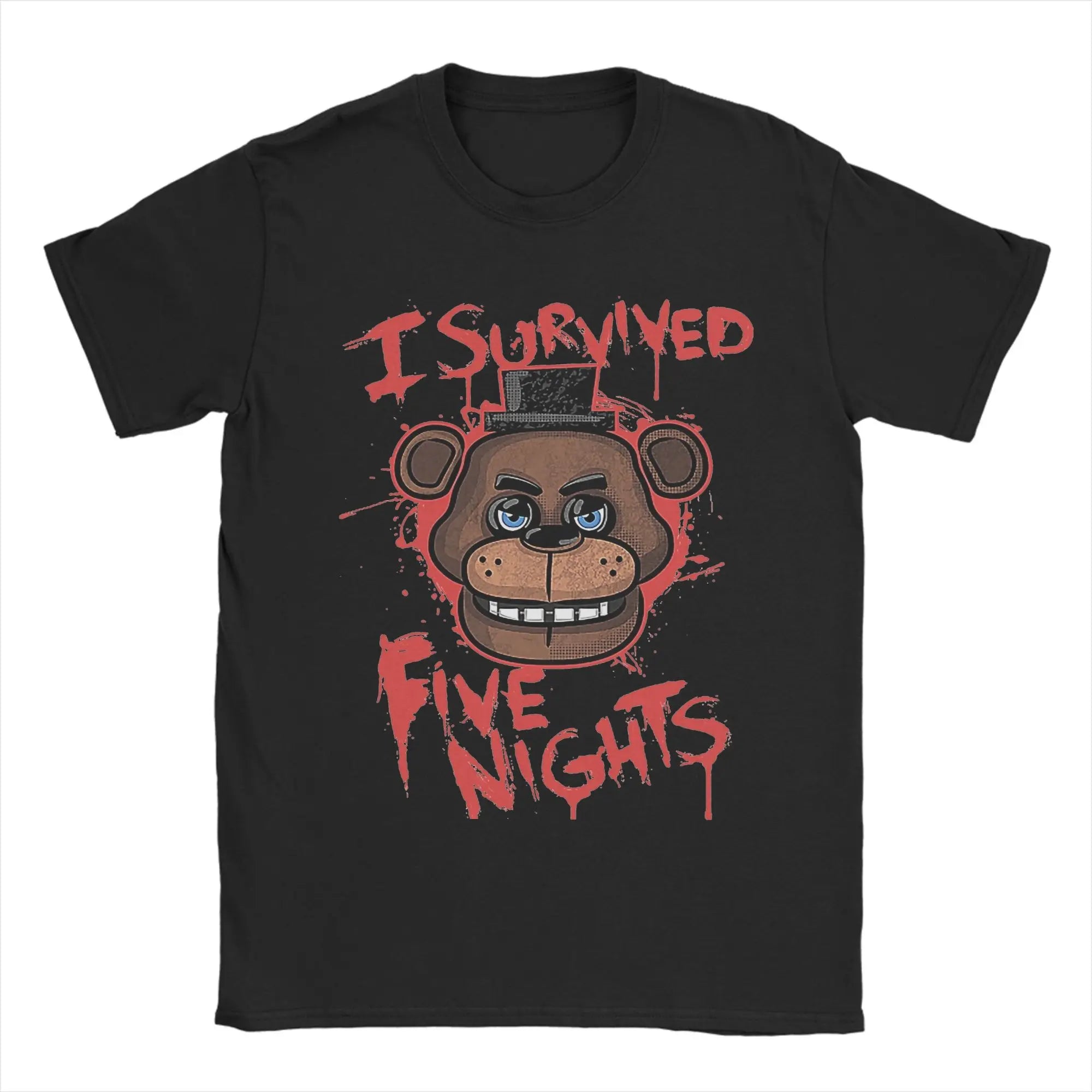 FNAF At Freddys Men's Humorous T-shirt Round Neck T-shirt Short Sleeve Top Casual T-shirt