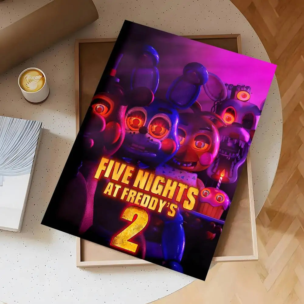 Anime Fnaf Five-nights-At-Freddys 2 Poster Self-adhesive Waterproof Sticker For Bar Room Decor High Quality Print Gift