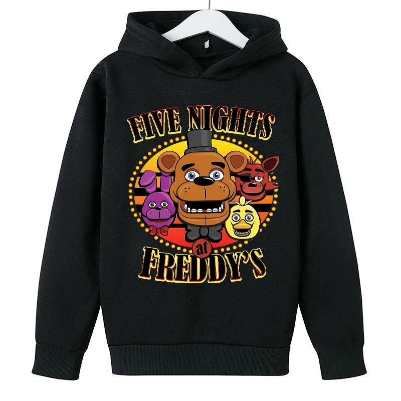 Five Nights At Freddy Hoodie for Children FNAF Anime Cartoon Cute Hooded Sweatshirt Boys Girls Autumn Fashion Sports Hoodies