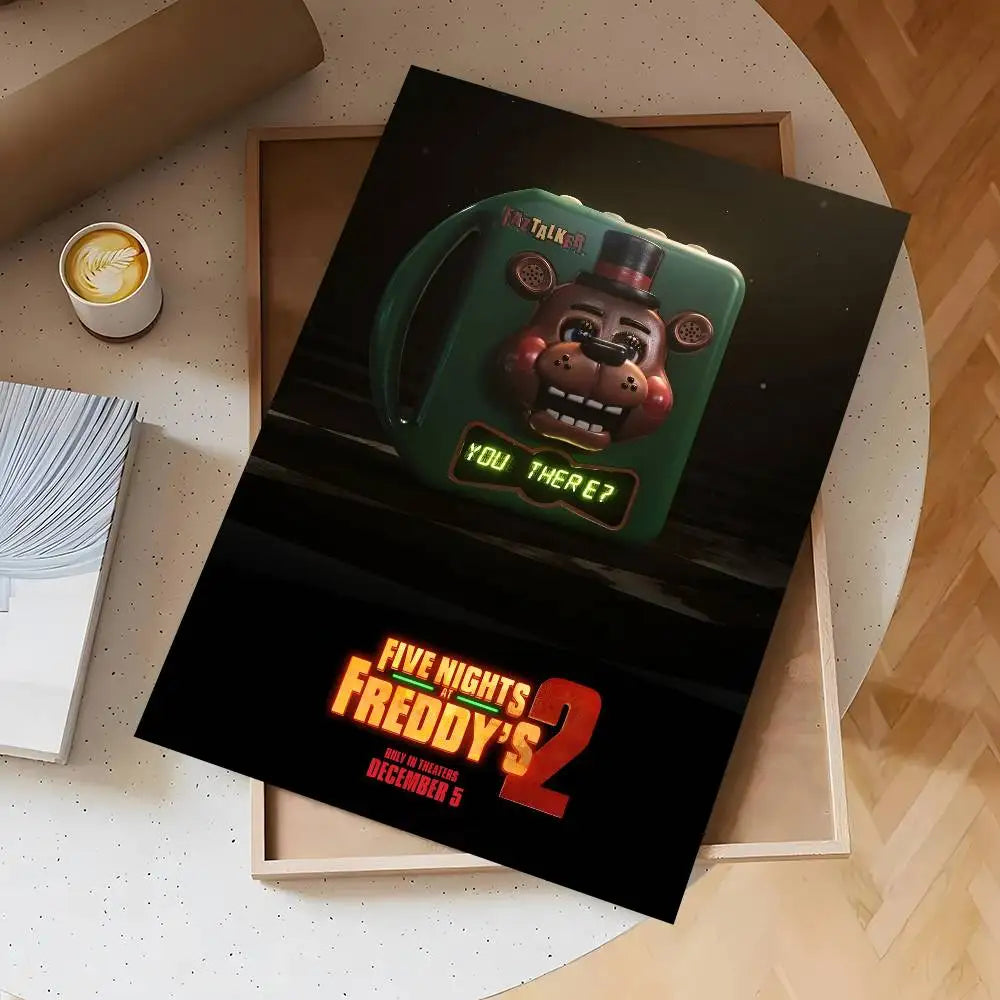 Anime Fnaf Five-nights-At-Freddys 2 Poster Self-adhesive Waterproof Sticker For Bar Room Decor High Quality Print Gift