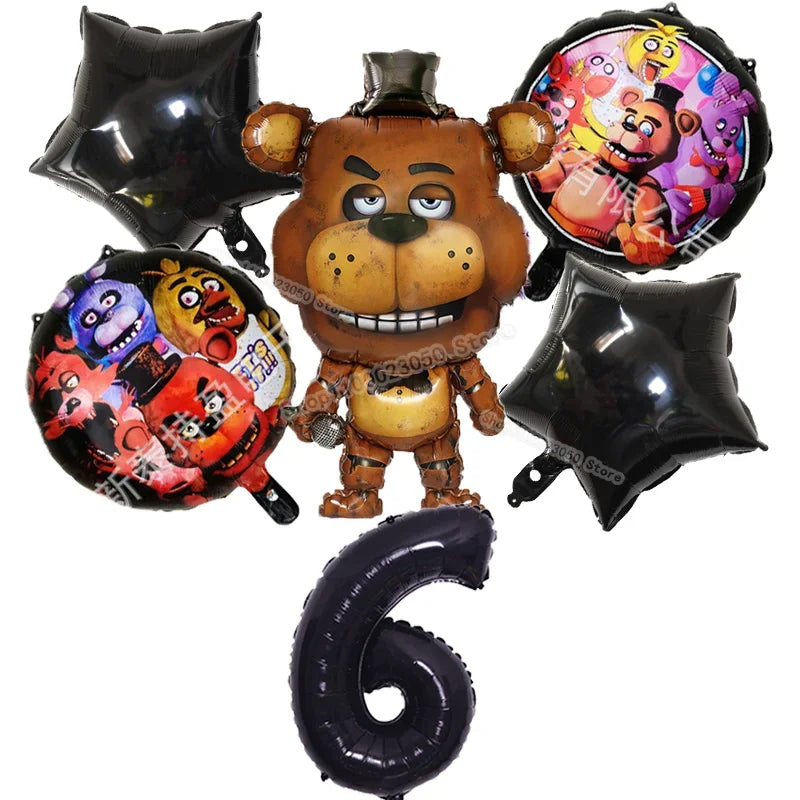 Five Nights At Freddys Birthday Decorative Balloon Anime FNAF Ballons Numbers Balloons Cute Party Decorations Photographic Props