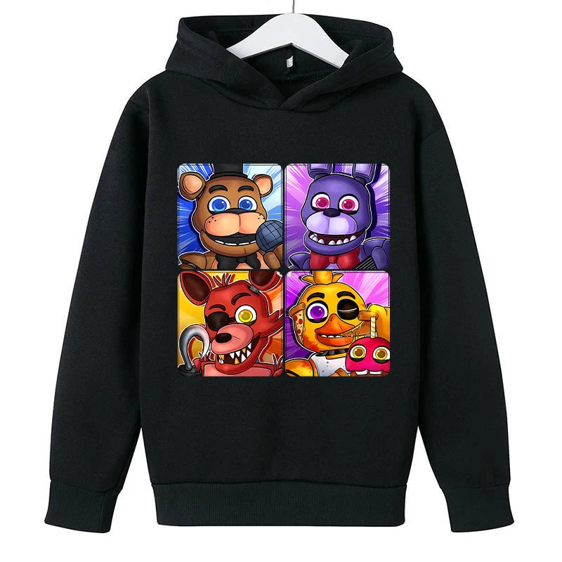 Five Nights At Freddy Hoodie for Children FNAF Anime Cartoon Cute Hooded Sweatshirt Boys Girls Autumn Fashion Sports Hoodies