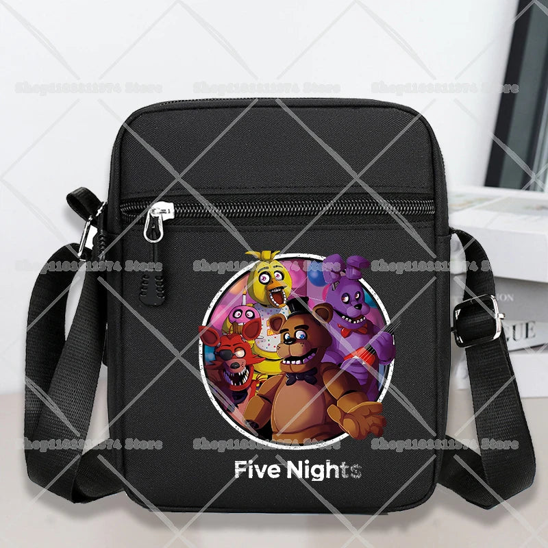 Five Nights At Freddys Single Shoulder Bags Anime FNAF Oxford Crossbody Bag Cartoon Fashion Simple Phone Messenger Bag Boys Gift