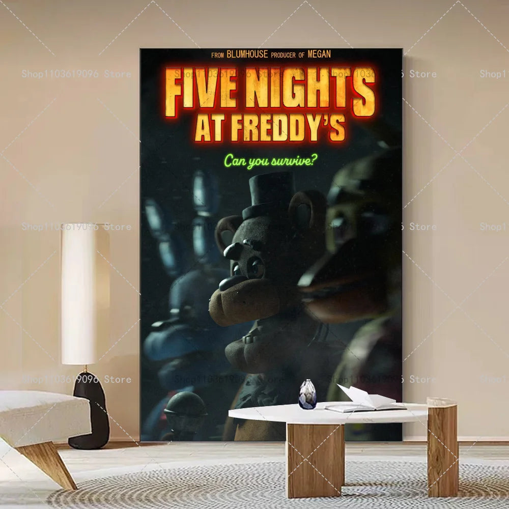 Popula Game Movie FNAF Five-nights-At-Freddys Poster Self-adhesive Art Waterproof Paper Sticker Coffee House Bar Room Wall Decor