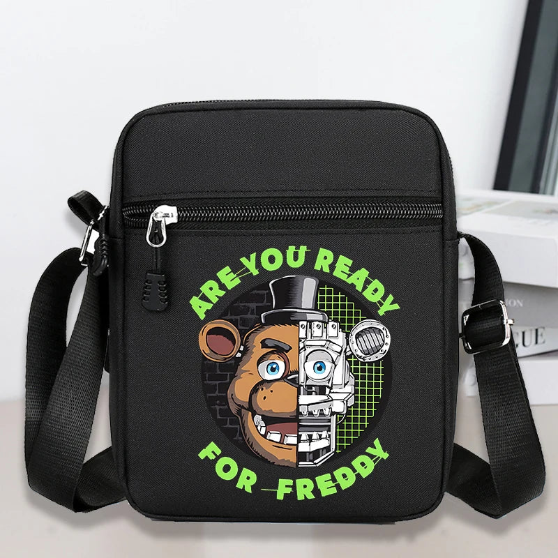 Five Nights At Freddys Single Shoulder Bags Anime FNAF Oxford Crossbody Bag Cartoon Fashion Simple Phone Messenger Bag Boys Gift