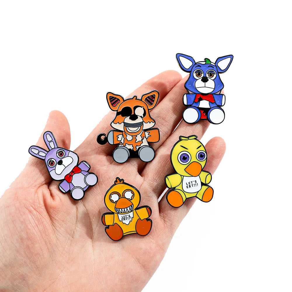 Five Nights At Freddys Enamel Pins Kids Fnafs Cute Brooches for Women Bags Decoration Children Clothes Badge Classic Toys Gift