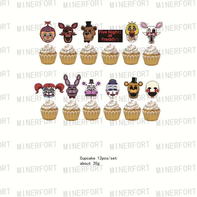 FNAF Five Nights At Freddy´s Party Theme Halloween Decor Disposable Birthday Party Tableware Digital Balloon Background Supplie