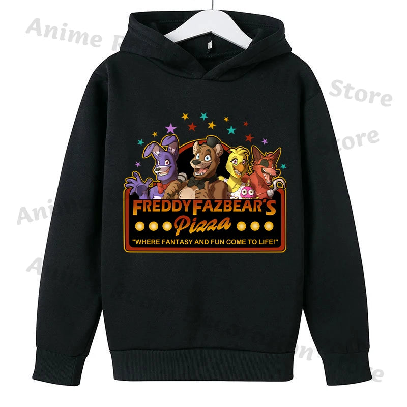 Five Nights At Freddy Hoodie for Children FNAF Anime Cartoon Cute Hooded Sweatshirt Boys Girls Autumn Fashion Sports Hoodies