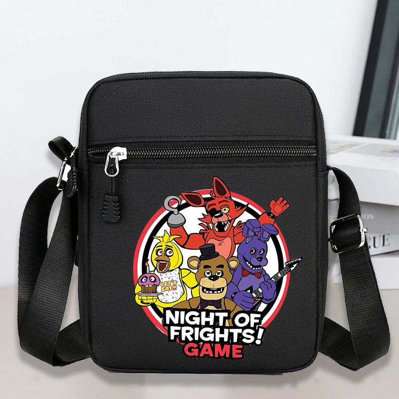 Five Nights At Freddys Single Shoulder Bags Anime FNAF Oxford Crossbody Bag Cartoon Fashion Simple Phone Messenger Bag Boys Gift