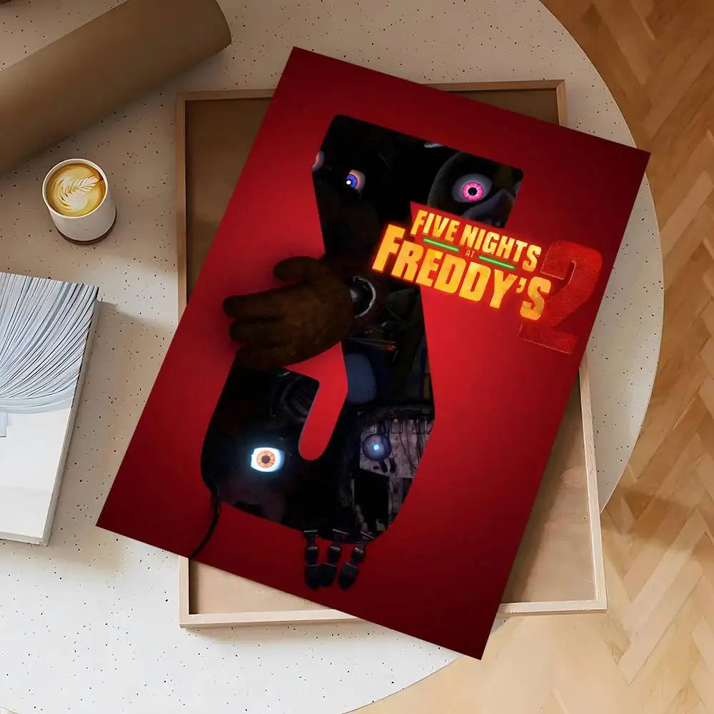 Anime Fnaf Five-nights-At-Freddys 2 Poster Self-adhesive Waterproof Sticker For Bar Room Decor High Quality Print Gift