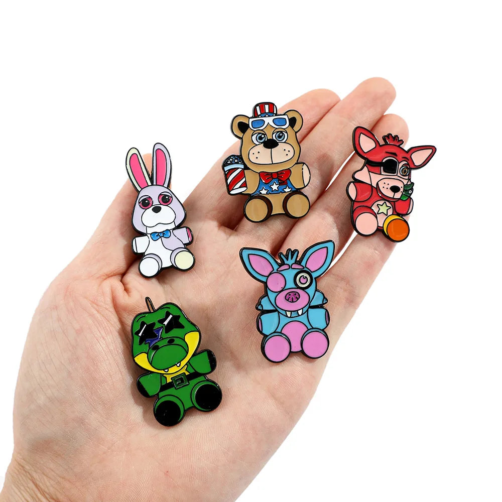 Five Nights At Freddys Enamel Pins Kids Fnafs Cute Brooches for Women Bags Decoration Children Clothes Badge Classic Toys Gift