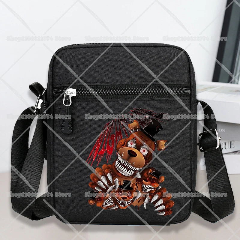 Five Nights At Freddys Single Shoulder Bags Anime FNAF Oxford Crossbody Bag Cartoon Fashion Simple Phone Messenger Bag Boys Gift