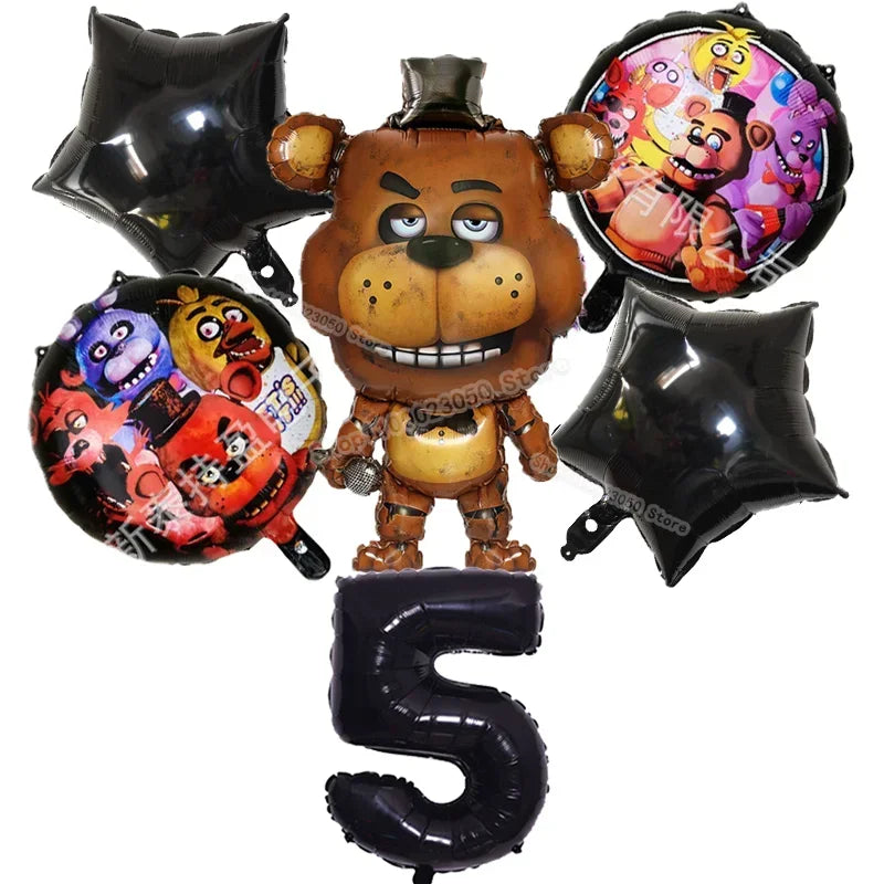 Five Nights At Freddys Birthday Decorative Balloon Anime FNAF Ballons Numbers Balloons Cute Party Decorations Photographic Props