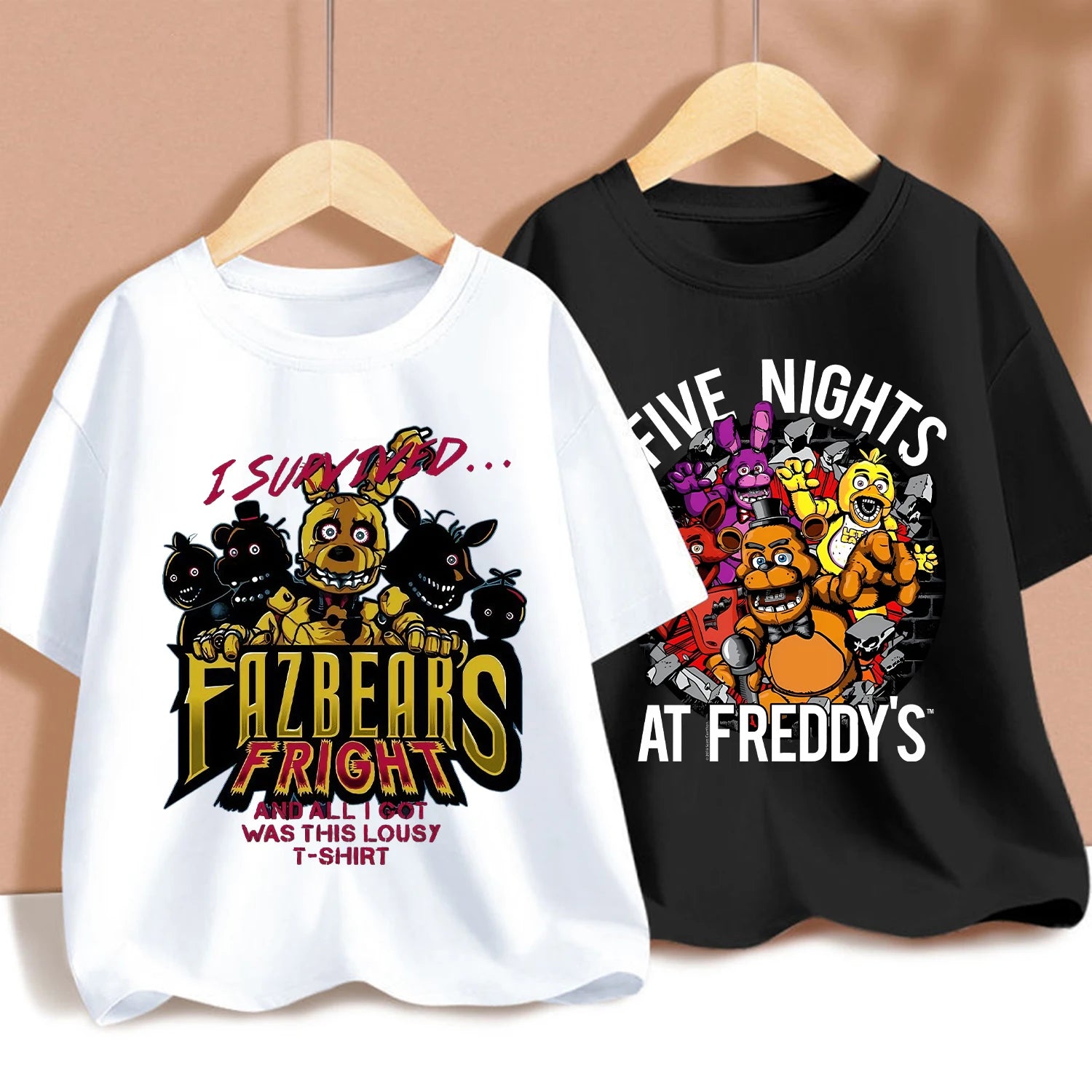 New Five Nights At Freddys Kids T-shirts FNAF Cartoon Graphic T-shirt Children Casual Sports Tops Short Sleeves Kids Clothing