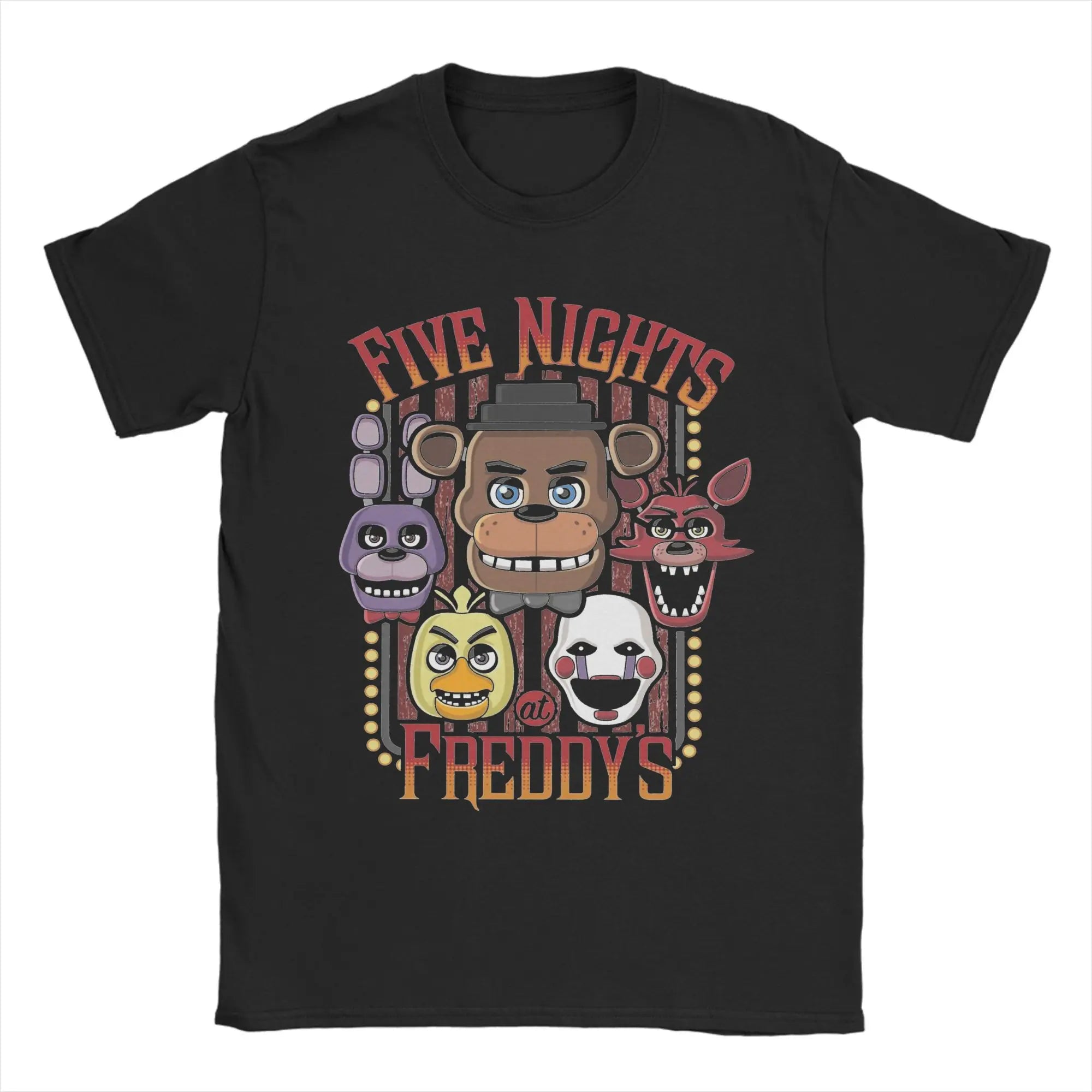 FNAF At Freddys Men's Humorous T-shirt Round Neck T-shirt Short Sleeve Top Casual T-shirt