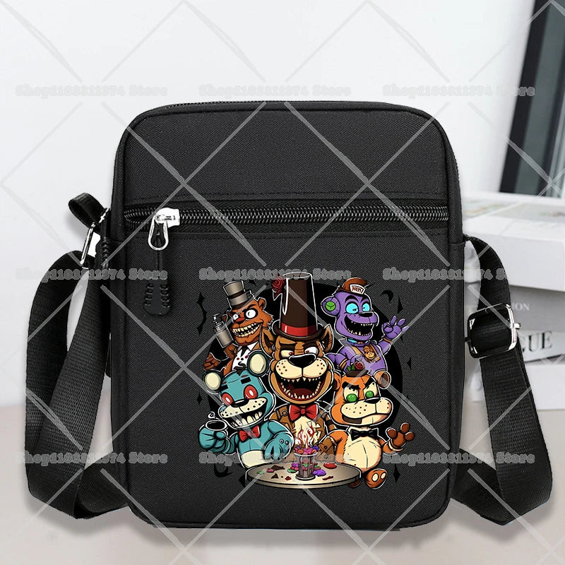 Five Nights At Freddys Single Shoulder Bags Anime FNAF Oxford Crossbody Bag Cartoon Fashion Simple Phone Messenger Bag Boys Gift
