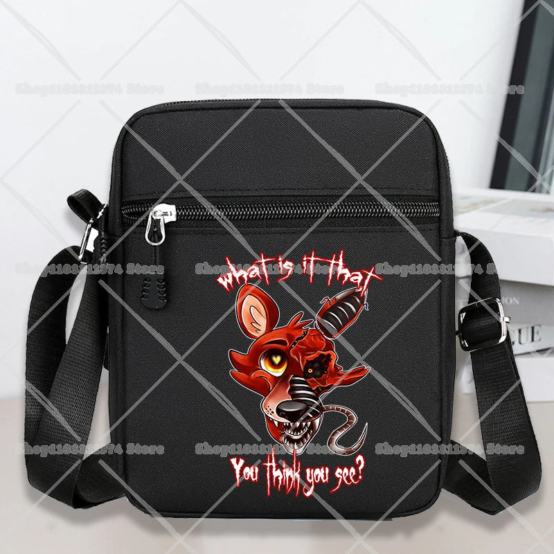Five Nights At Freddys Single Shoulder Bags Anime FNAF Oxford Crossbody Bag Cartoon Fashion Simple Phone Messenger Bag Boys Gift