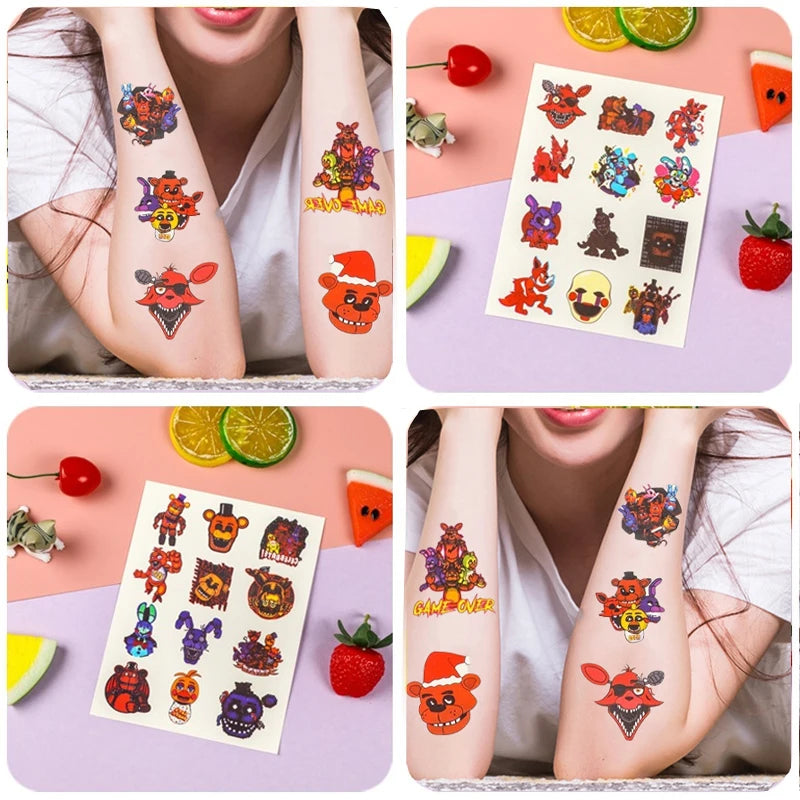 Five Nights At Freddy's 2 Kid Cartoon Cute Fun DIY Tattoos Stickers Creative Personalized Bear Temporary Tattoos Sticker Gifts