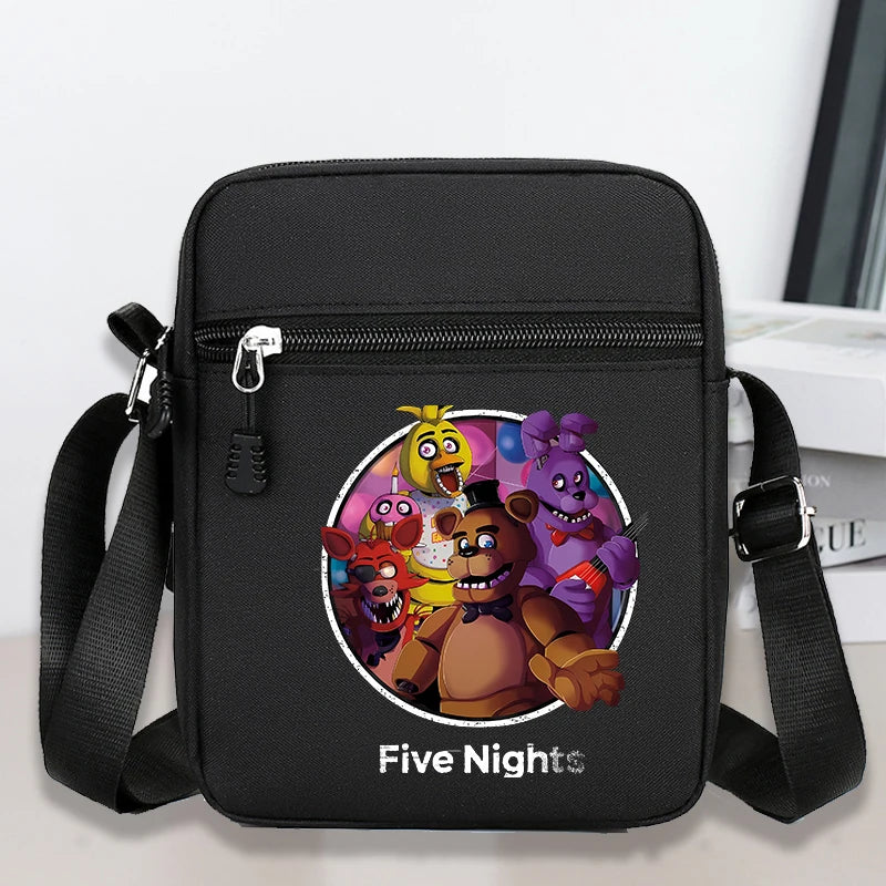 Five Nights At Freddys Single Shoulder Bags Anime FNAF Oxford Crossbody Bag Cartoon Fashion Simple Phone Messenger Bag Boys Gift