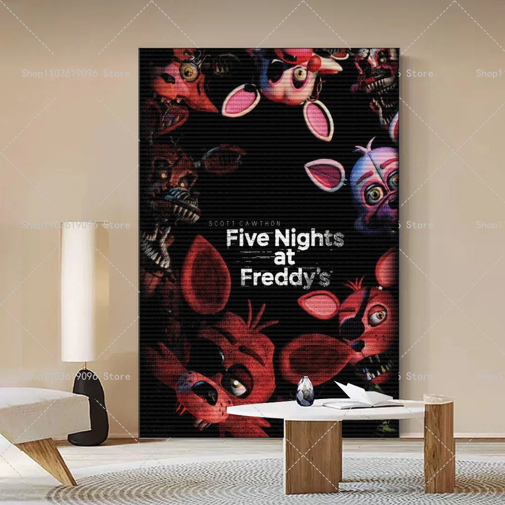 Popula Game Movie FNAF Five-nights-At-Freddys Poster Self-adhesive Art Waterproof Paper Sticker Coffee House Bar Room Wall Decor