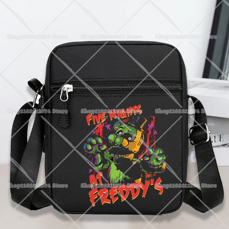 Five Nights At Freddys Single Shoulder Bags Anime FNAF Oxford Crossbody Bag Cartoon Fashion Simple Phone Messenger Bag Boys Gift