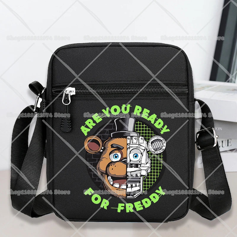 Five Nights At Freddys Single Shoulder Bags Anime FNAF Oxford Crossbody Bag Cartoon Fashion Simple Phone Messenger Bag Boys Gift