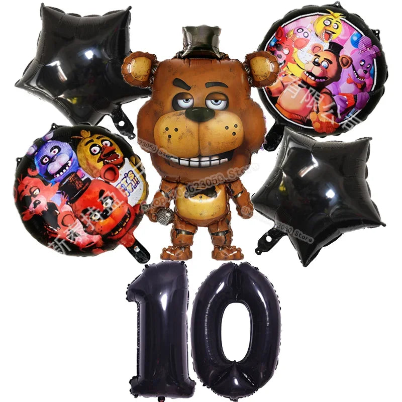 Five Nights At Freddys Birthday Decorative Balloon Anime FNAF Ballons Numbers Balloons Cute Party Decorations Photographic Props