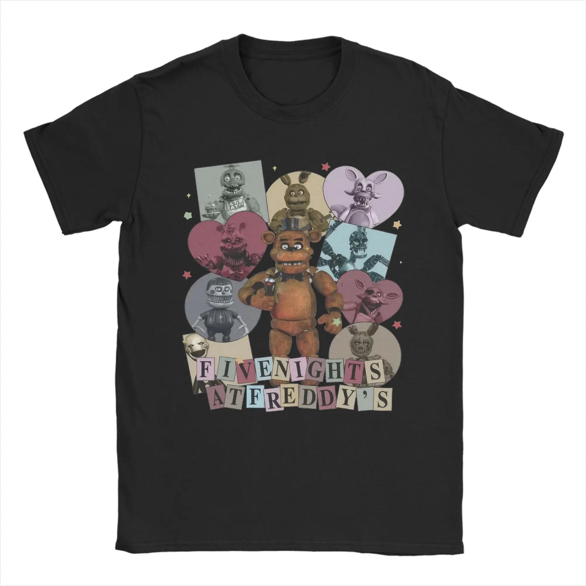 FNAF At Freddys Men's Humorous T-shirt Round Neck T-shirt Short Sleeve Top Casual T-shirt