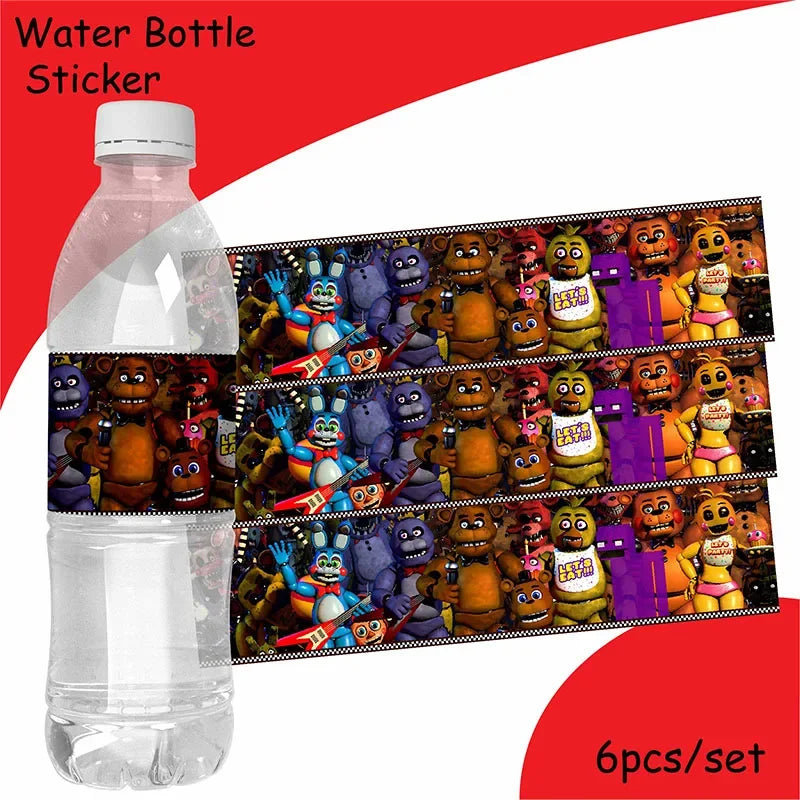 FNAF Freddy Theme Funny Party Supplies Tableware Paper Cup Plate Flag Baby Shower Balloons APRIL FOOL'S DAY Party Decoration