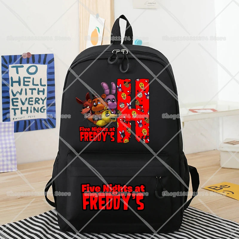 Five Nights At Freddys Backpacks Anime FNAF Large Capacity Schoolbags Cartoon Shoulders Bags Boys Girls Stationary Supplies Gift