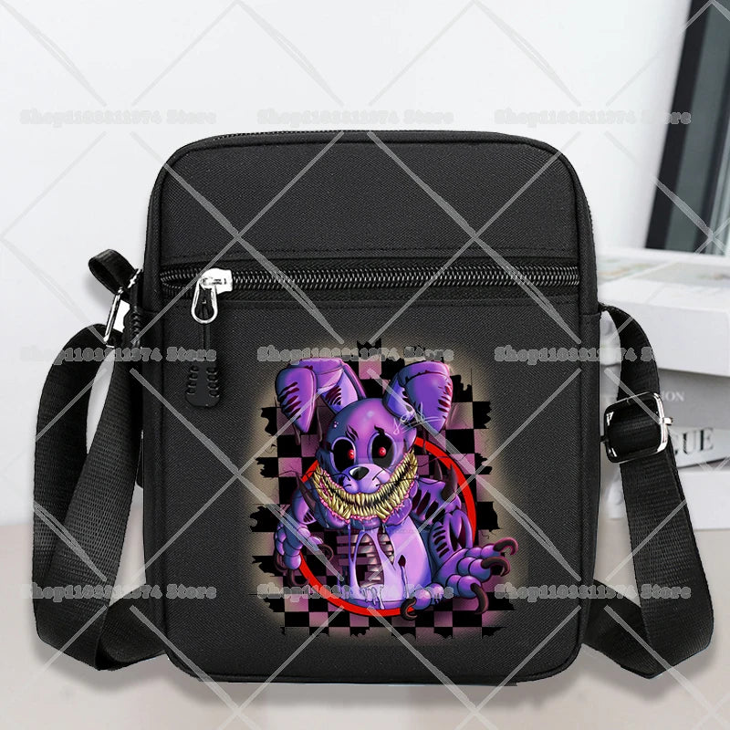 Five Nights At Freddys Single Shoulder Bags Anime FNAF Oxford Crossbody Bag Cartoon Fashion Simple Phone Messenger Bag Boys Gift