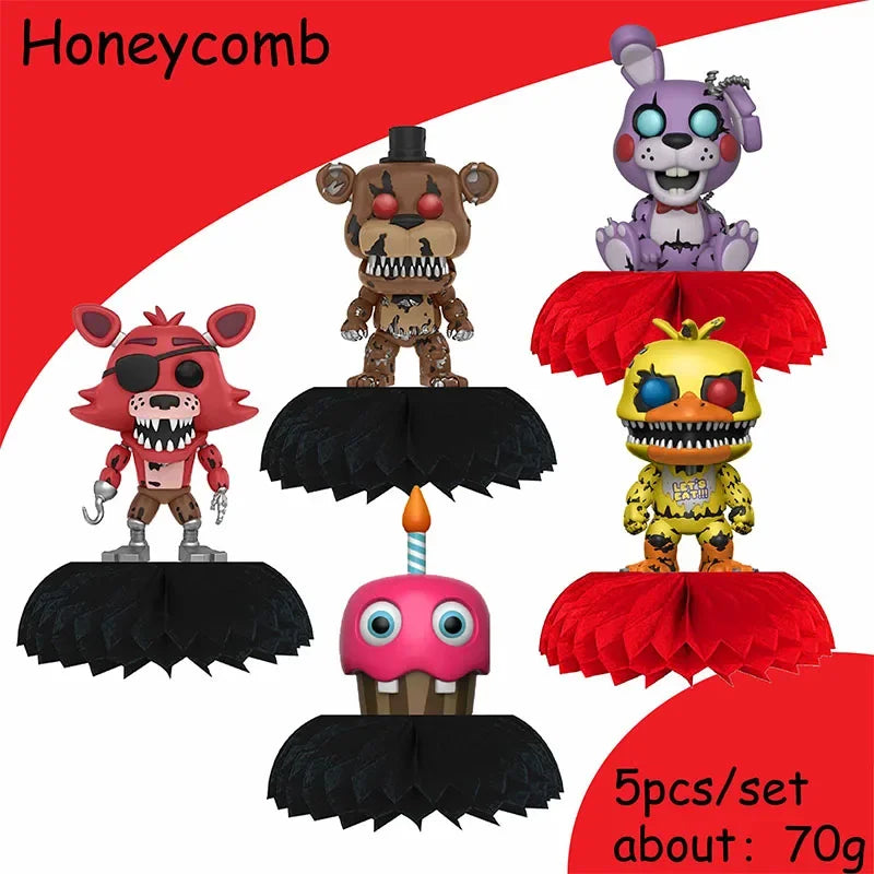 FNAF Freddy Theme Funny Party Supplies Tableware Paper Cup Plate Flag Baby Shower Balloons APRIL FOOL'S DAY Party Decoration