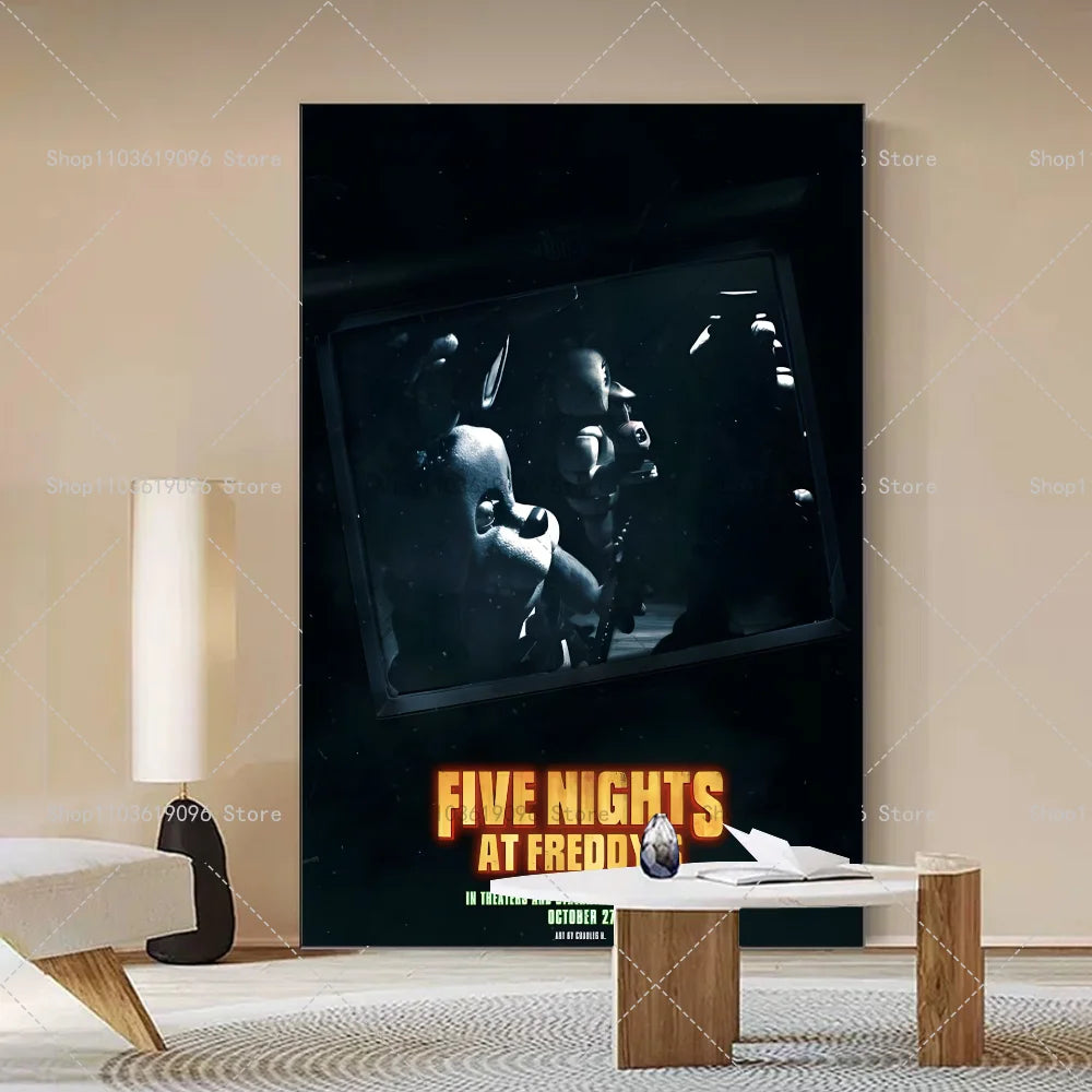 Popula Game Movie FNAF Five-nights-At-Freddys Poster Self-adhesive Art Waterproof Paper Sticker Coffee House Bar Room Wall Decor