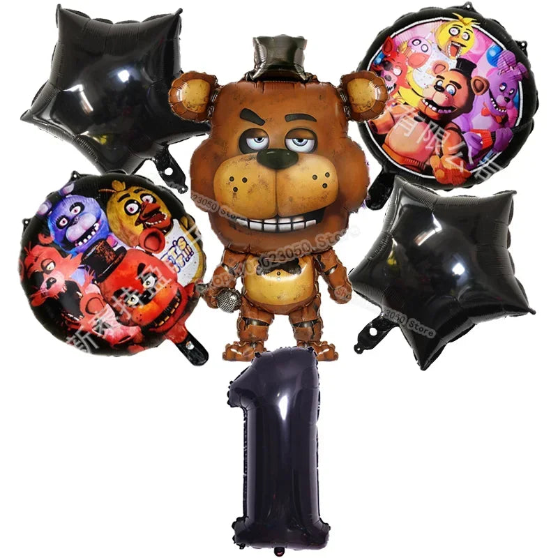 Five Nights At Freddys Birthday Decorative Balloon Anime FNAF Ballons Numbers Balloons Cute Party Decorations Photographic Props