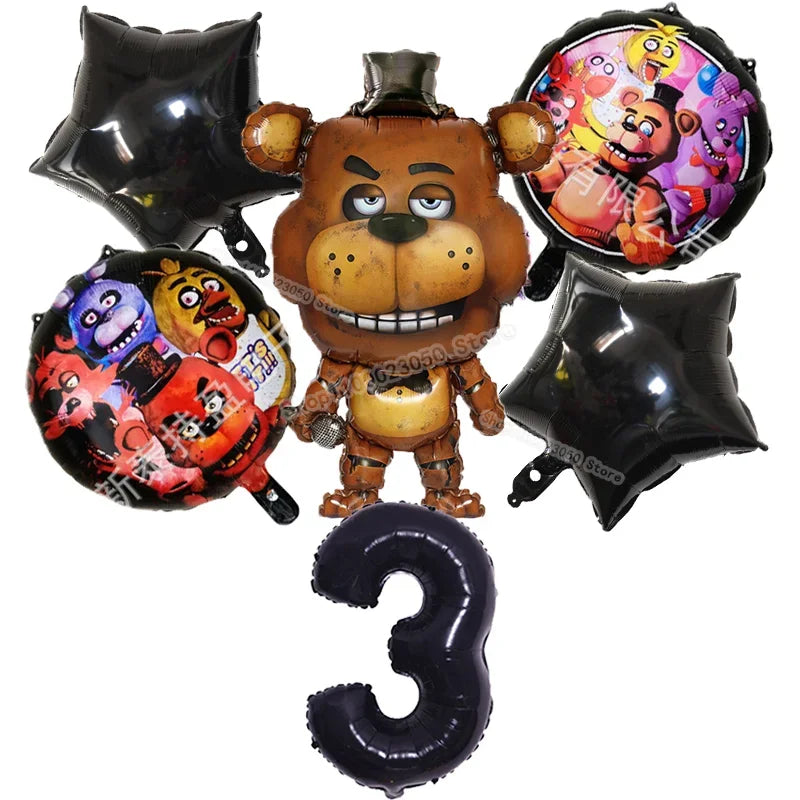 Five Nights At Freddys Birthday Decorative Balloon Anime FNAF Ballons Numbers Balloons Cute Party Decorations Photographic Props