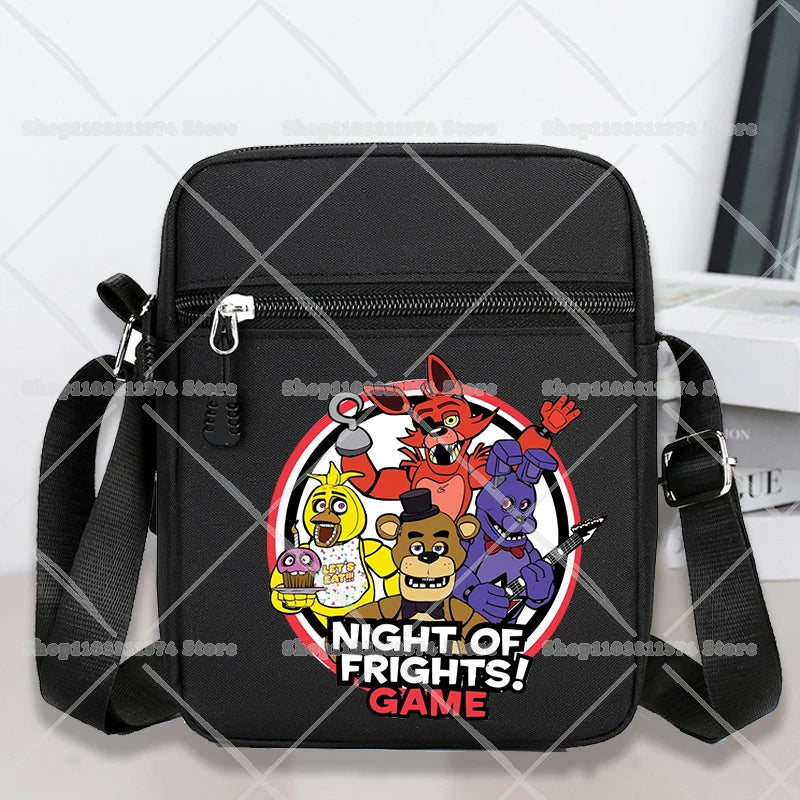 Five Nights At Freddys Single Shoulder Bags Anime FNAF Oxford Crossbody Bag Cartoon Fashion Simple Phone Messenger Bag Boys Gift