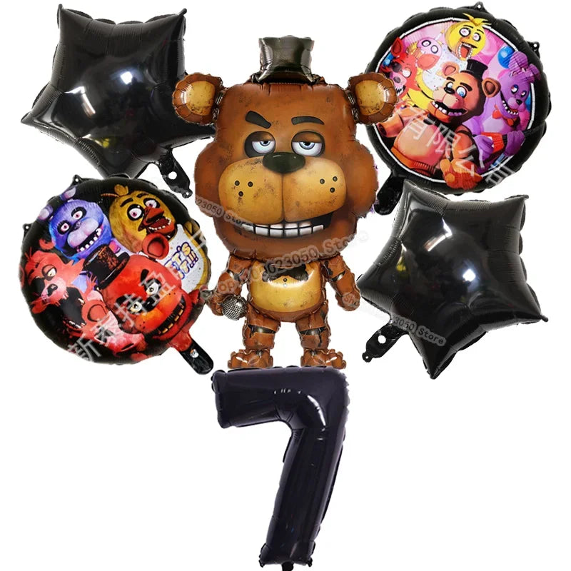 Five Nights At Freddys Birthday Decorative Balloon Anime FNAF Ballons Numbers Balloons Cute Party Decorations Photographic Props