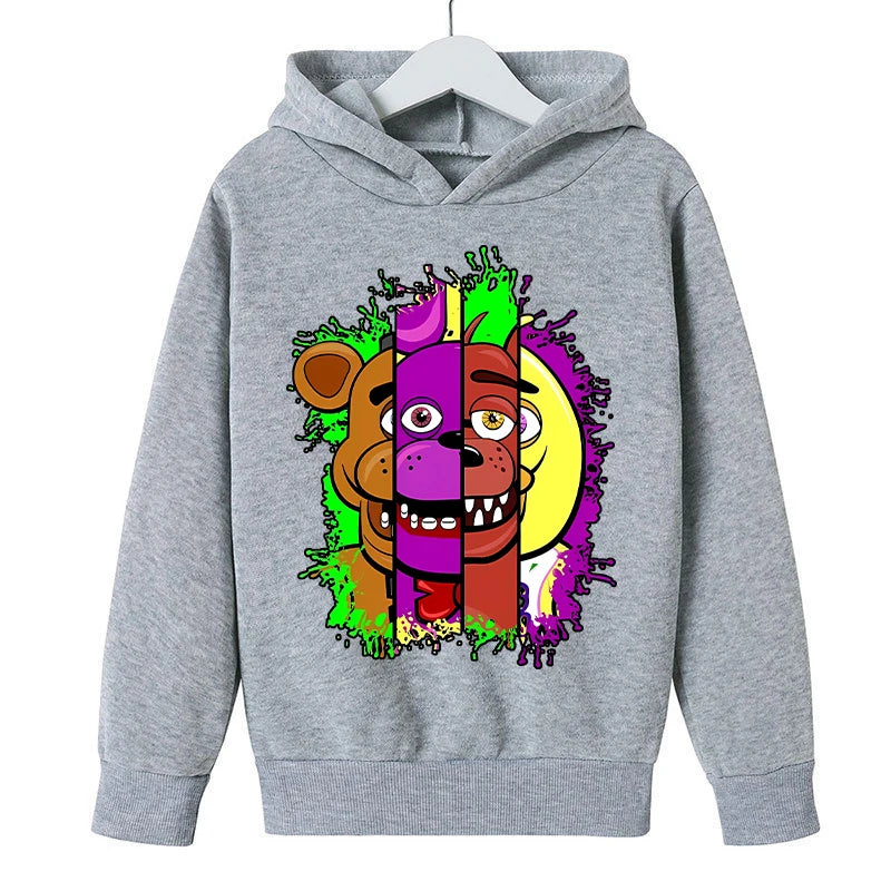 Five Nights At Freddy Hoodie for Children FNAF Anime Cartoon Cute Hooded Sweatshirt Boys Girls Autumn Fashion Sports Hoodies